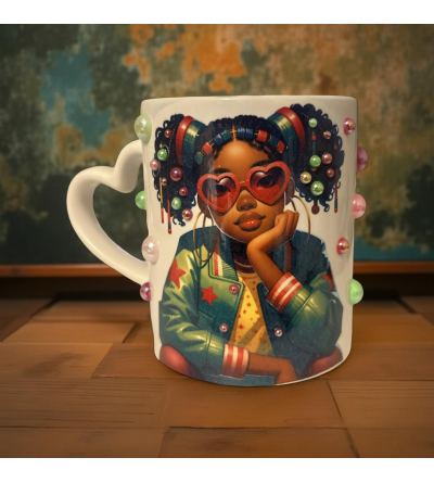 mug girly perles